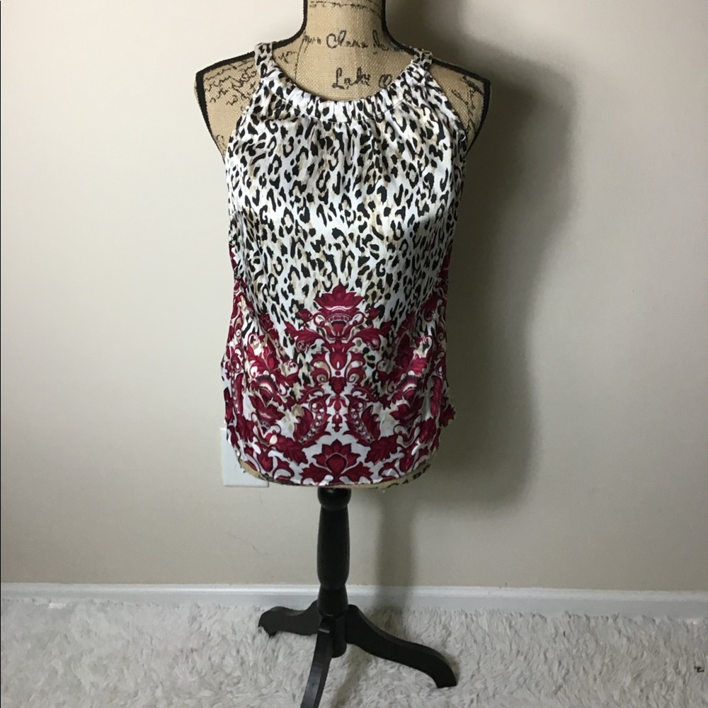 White House Black Market Keyhole Petite Blouse - Picture 2 of 7